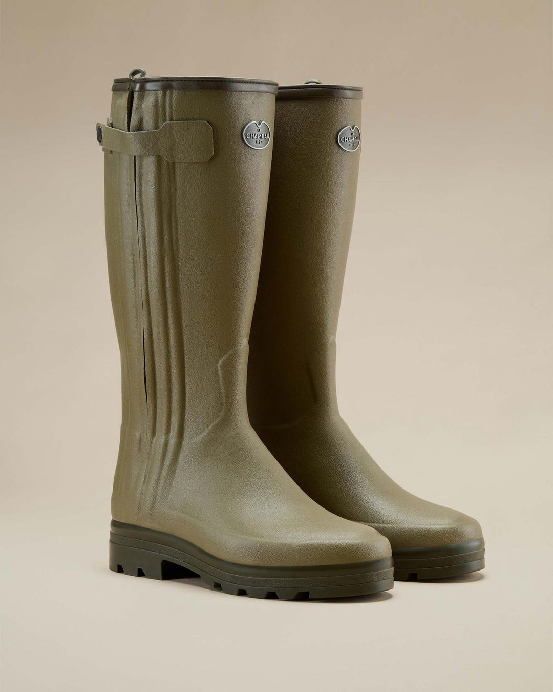 Le Chameau Men's Chasseur Neoprene Lined Wellington Boot - Iconic Green/Black