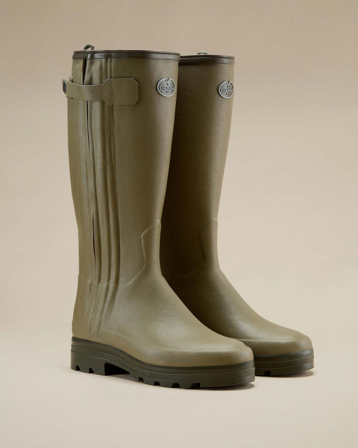 Le Chameau Men's Chasseur Neoprene Lined Wellington Boot - Iconic Green/Black