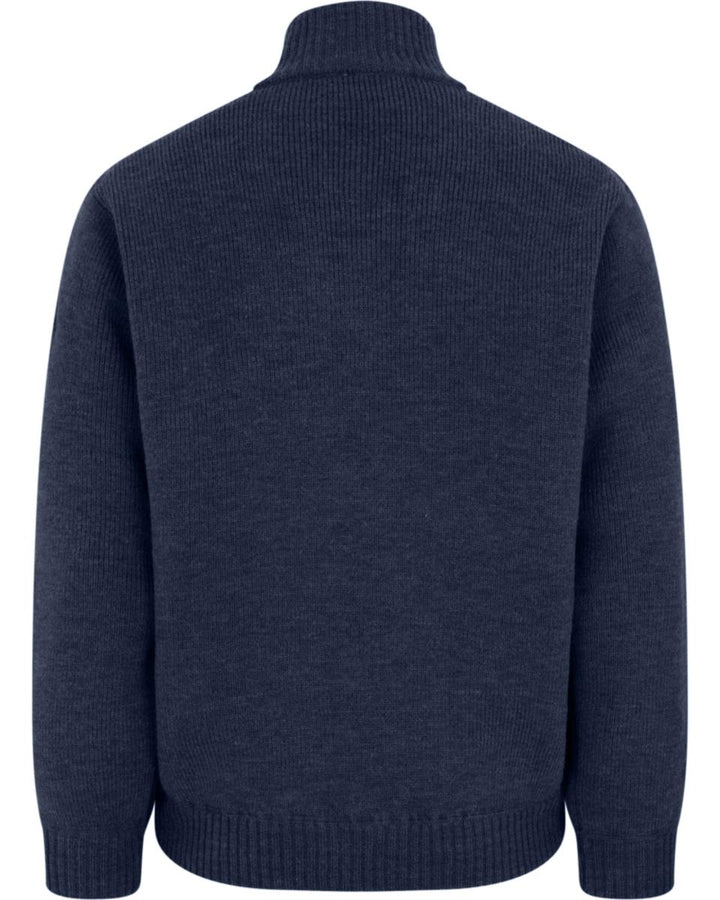 Hoggs of Fife Hebrides II Zip Neck Windproof Pullover - Storm Blue Marl