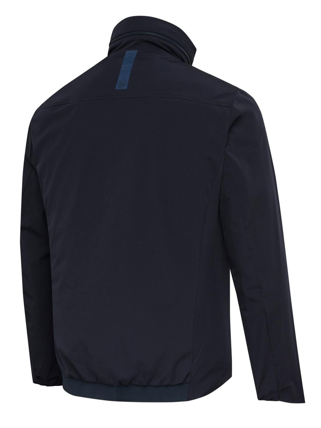 Beretta Pursuit 2 in 1 Jacket in navy blue, rear three-quarter view with elasticated hem and back logo strip