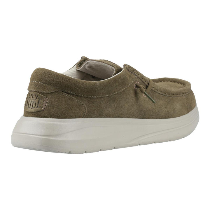 HEYDUDE Wally X Suede Shoes Dark Olive/Stone