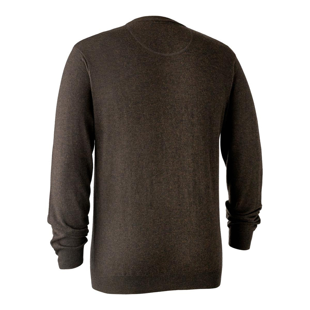 Deerhunter Kingston Knit w. V-neck Dark elm XXX-Large Brown - Hunting outdoor gear for Men