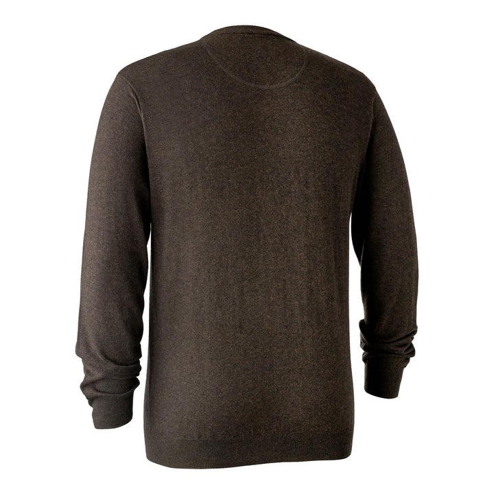 Deerhunter Kingston Knit w. V-neck Dark elm XXX-Large Brown - Hunting outdoor gear for Men