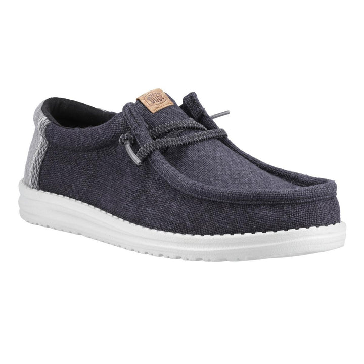 HEYDUDE Wally Jute Shoes Black/Granite Grey