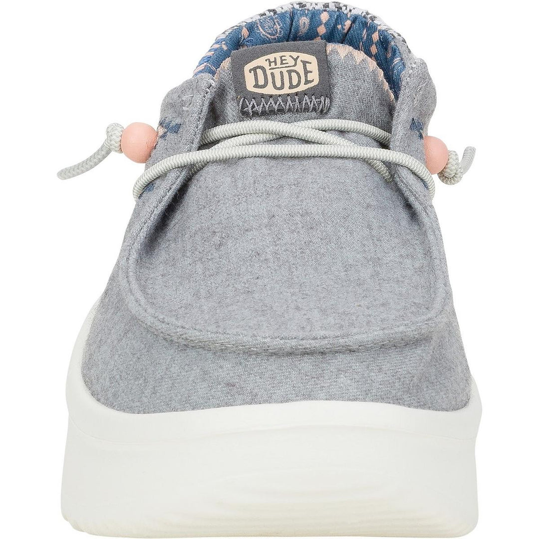 HEYDUDE Wendy Peak Chambray Woven Shoes Grey