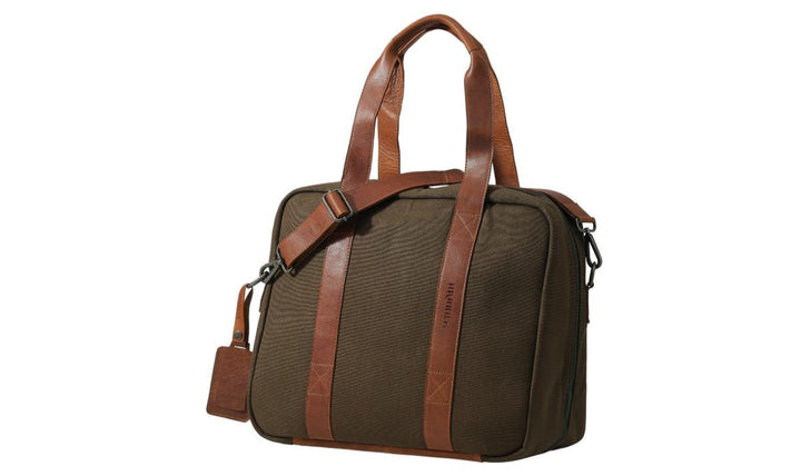 Härkila Weekend Bag 30L Canvas & Leather Duffel, Warm Olive