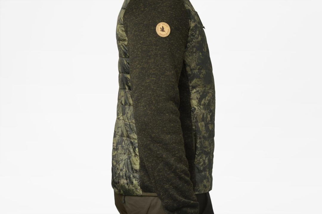 Seeland Theo Hybrid jacket Camo Pine green/InVis green - 100 gms Insulation at front and back, YKK Full zip