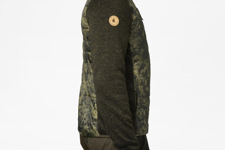 Seeland Theo Hybrid jacket Camo Pine green/InVis green - 100 gms Insulation at front and back, YKK Full zip