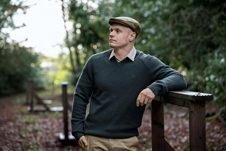 Harkila Vincent merino v-neck pullover Dark
