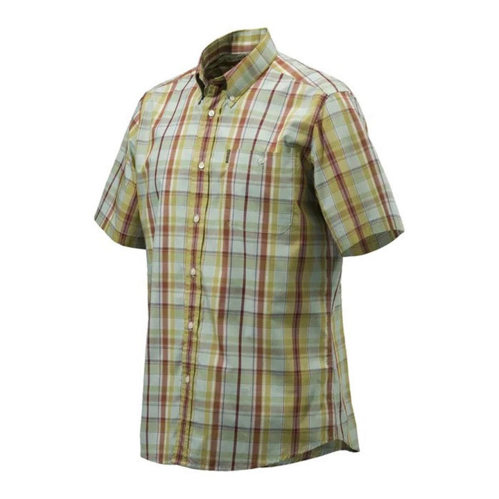 Beretta DRIP DRY SHIRT SHORT SLEEVES Green & Bordeaux Check