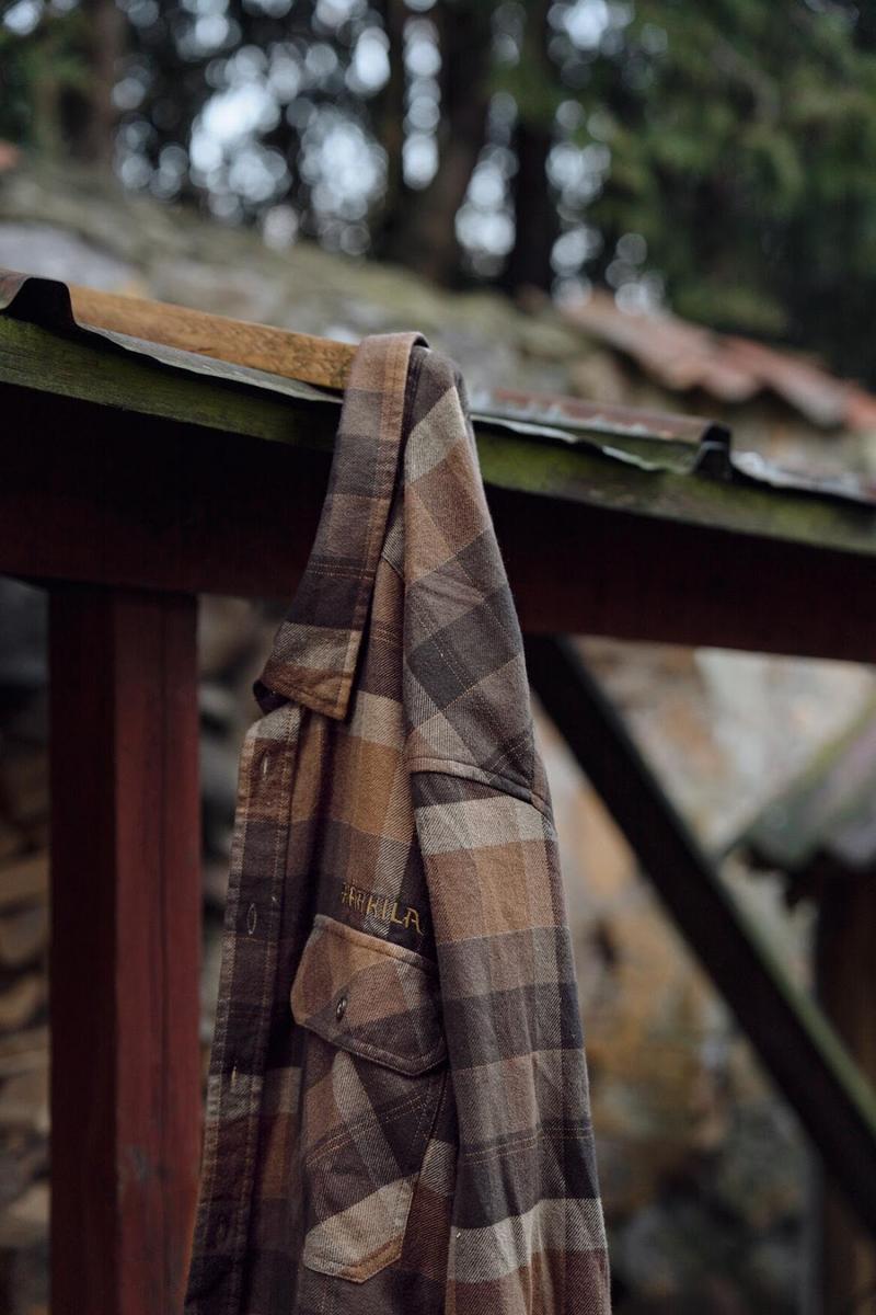 Harkila Asmund L/S shirt Rust brown check