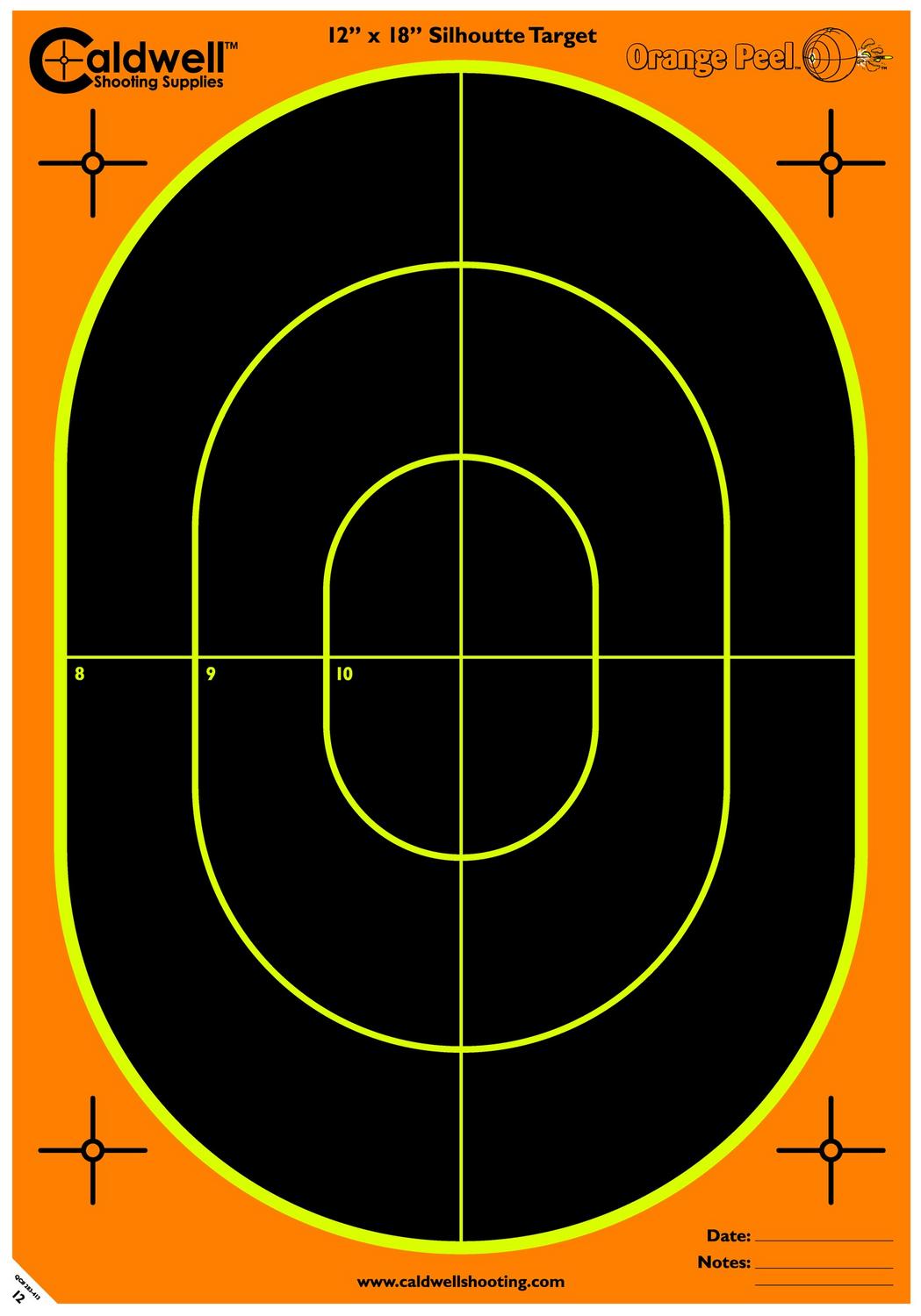 Caldwell Orange Peel Silhouette Target 12x18 5pk