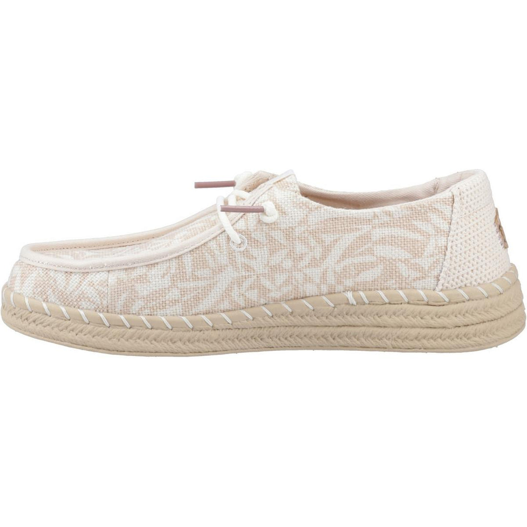 HEYDUDE Wendy Espadrille Retro Palm Shoes Pale Pink/White