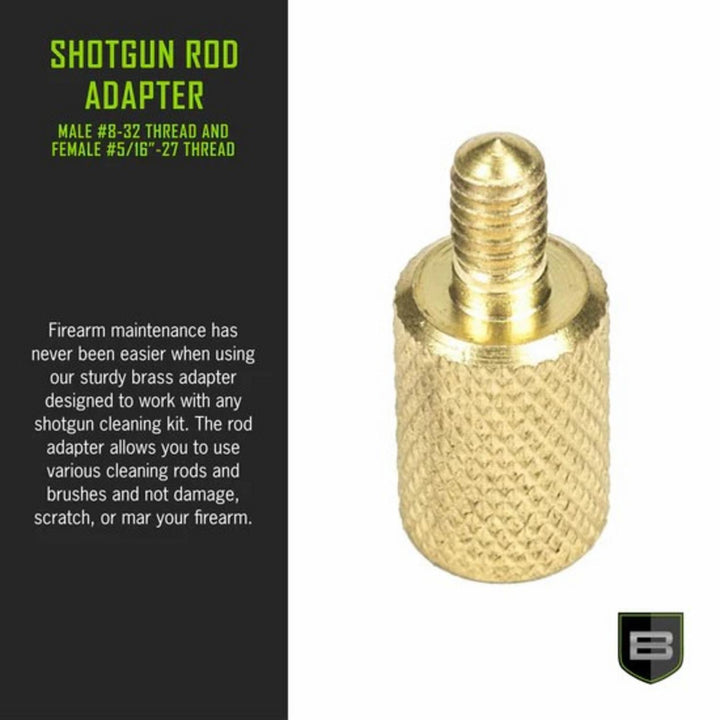 Breakthrough Clean Brass Shotgun Rod Adapter 8-32 to 5/16-27