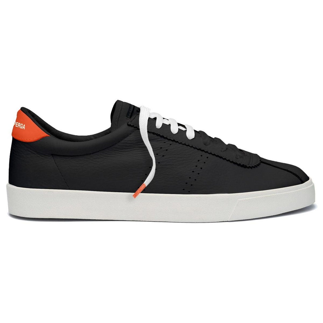 Superga 2843 CLUB S COMFORT Leather Trainer Black/Orange