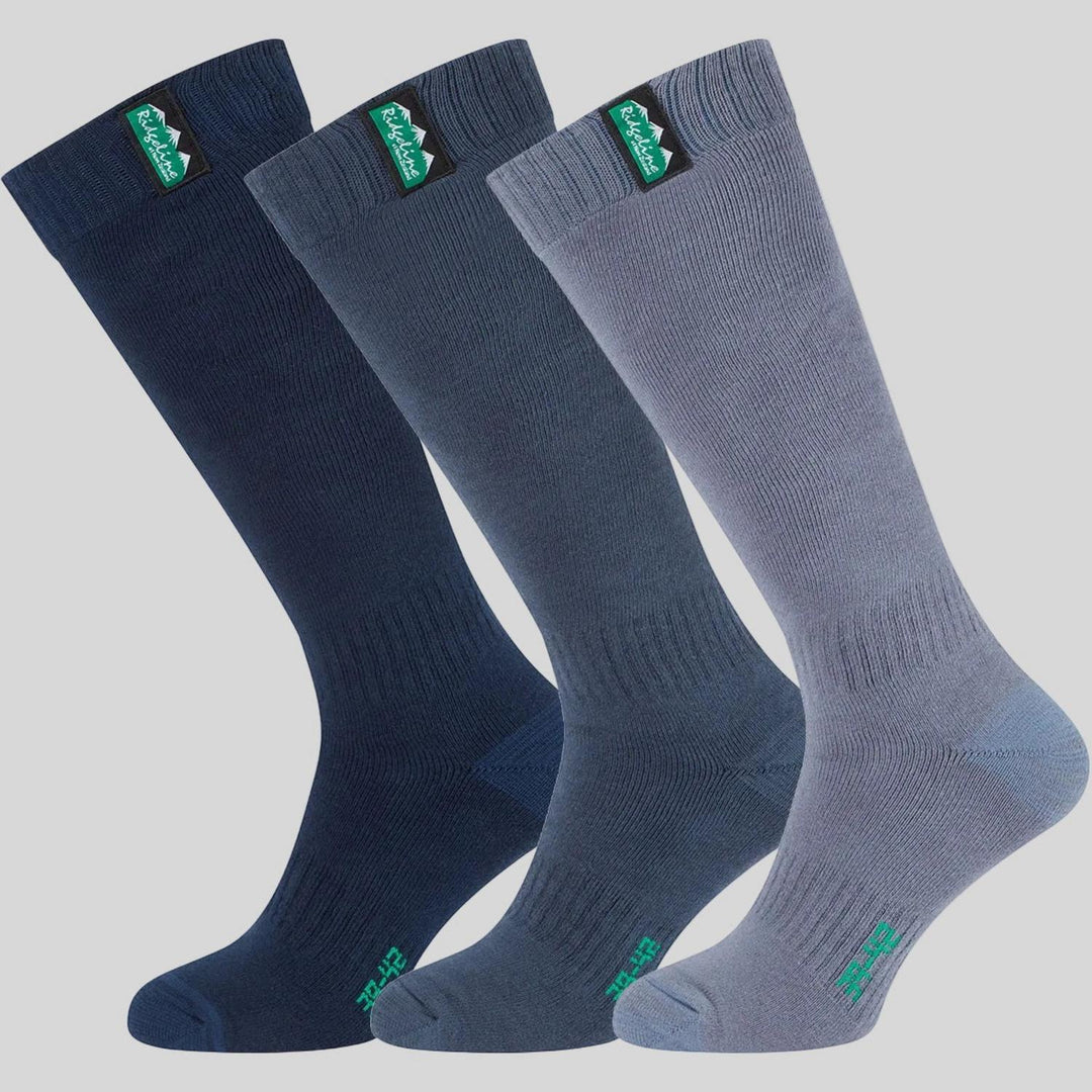 Ridgeline Cotton Work Socks Full Length - Olive Multi