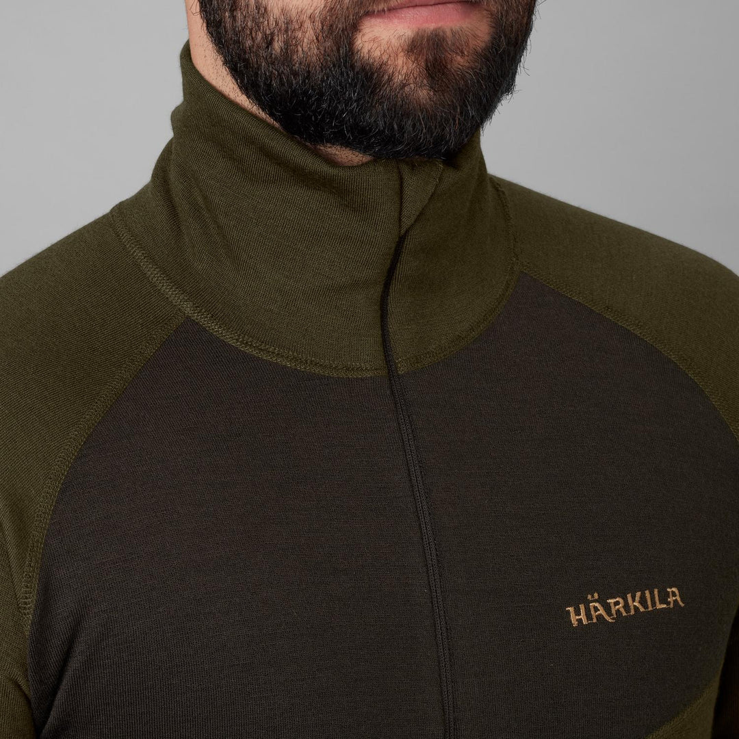 Harkila Base Warm Zip Neck Base Layer, Willow/Shadow – view 6