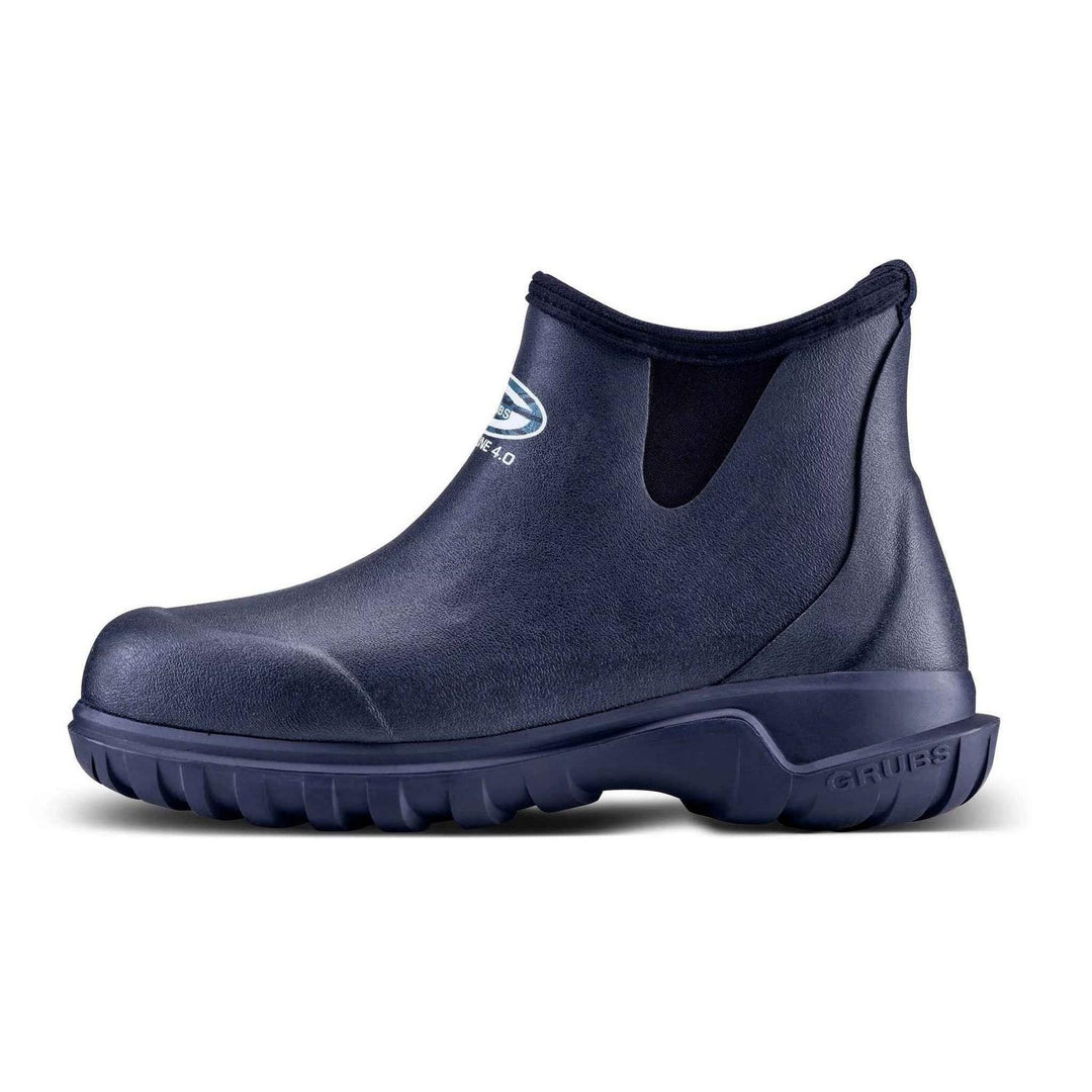 Grubs Shoreline 4.0 waterproof walking boot in navy blue, side view of a single boot