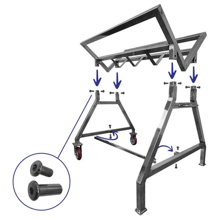 Fixed Larder Stool with wheels
