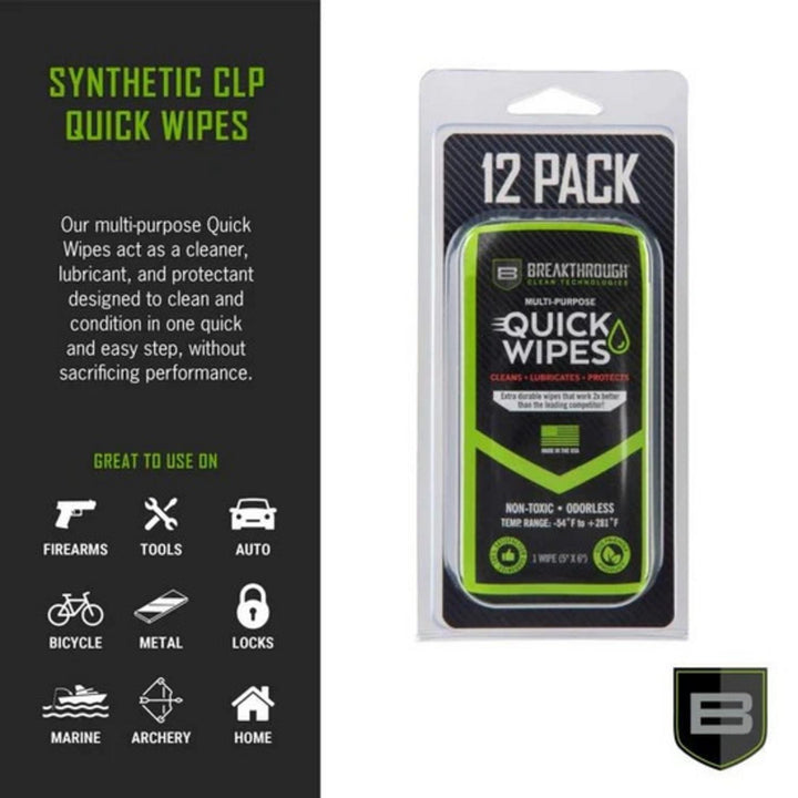 Breakthrough Clean Synthetic CLP Quick Wipes 12 Pack