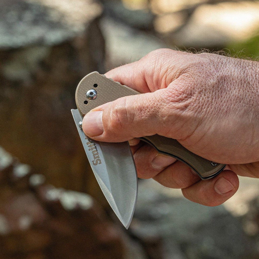 Smiths Satin Drop Point Blade - Desert Tan