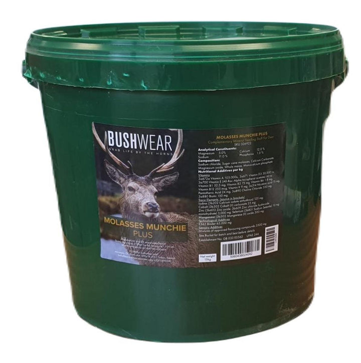 BushWear Molasses Munchies Plus Bucket 15kg For Deer
