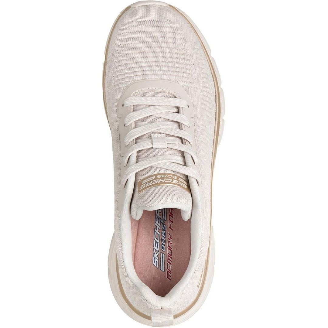Bobs B Flex Hi Flying Trainers White/Gold Engineered Knit