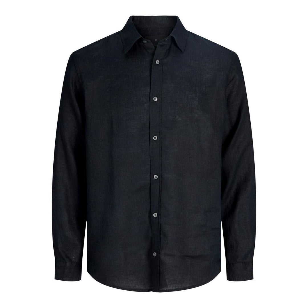 Jack & Jones Jack & Jones linen shirt in Black Black