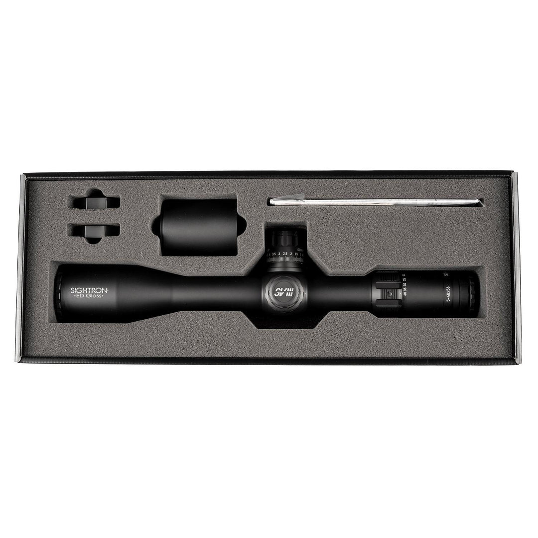 Sightron SVIII ED 5-40x56 FFP Zero Stop 0.1 Mrad Illuminated MH-6