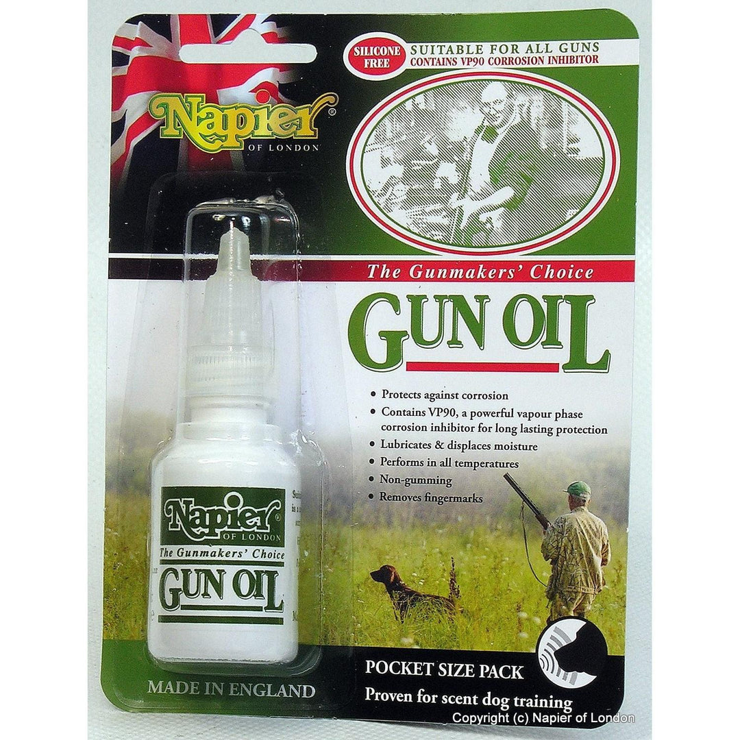 Napier Gun Oil 25ml dropper bottle VP90 corrosion protection