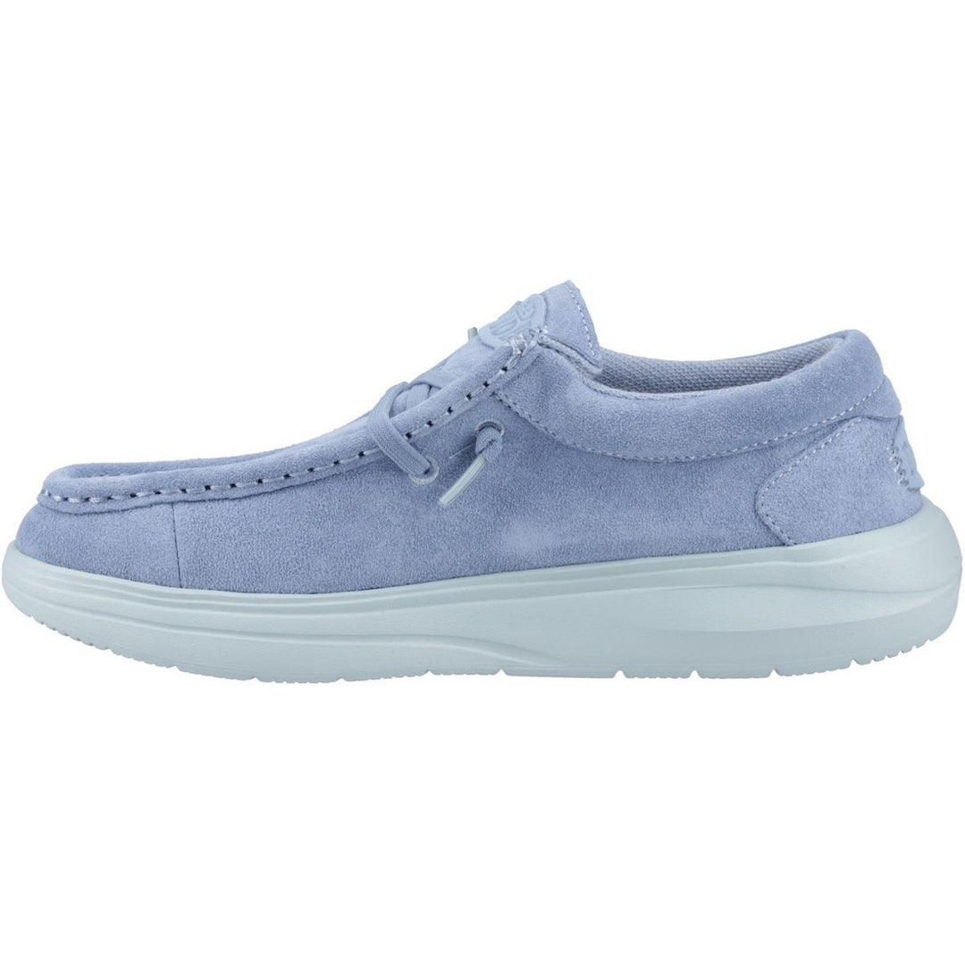 HEYDUDE Wendy COMF Suede Shoes Faded Denim/Cloud Blue