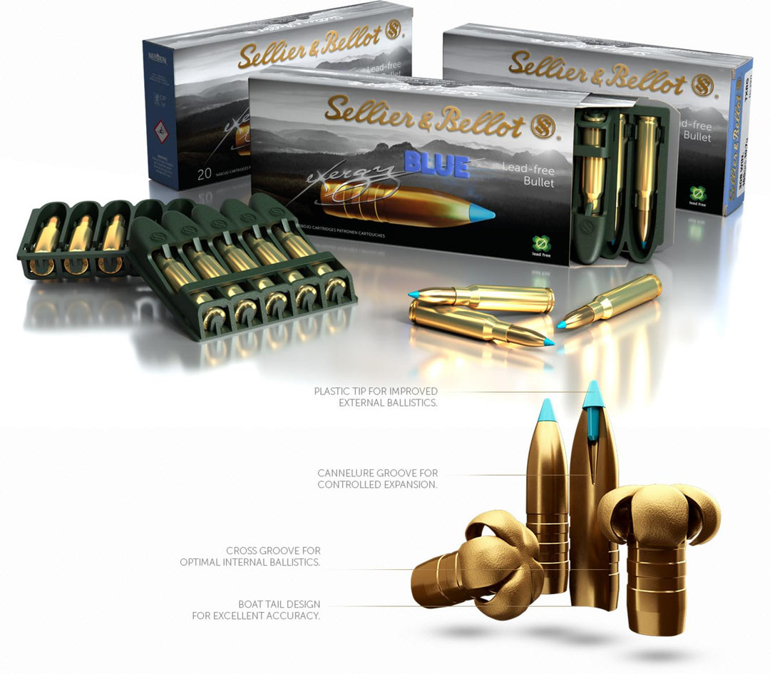 Sellier & Bellot 6.5 Creedmoor 120gr TXRG eXergy Blue Lead-Free 20pk