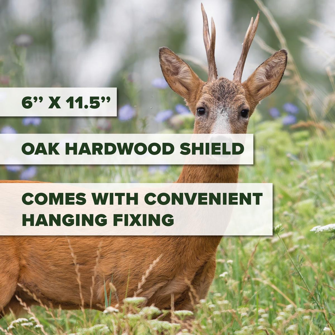 BushWear Solid Oak Roe Skull Shield - Large