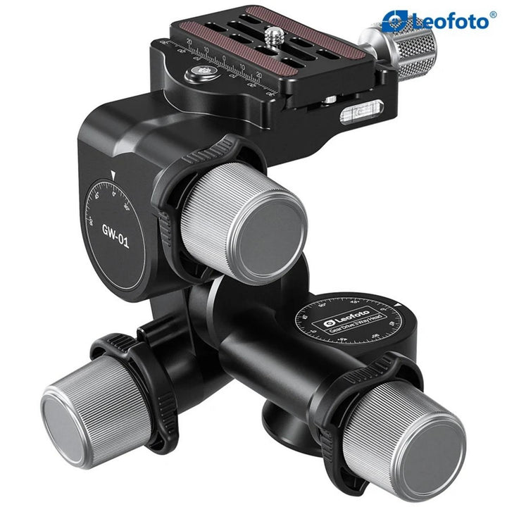 Leofoto GW-01 Three-Way Geared Head with Arca Quick Release Plate