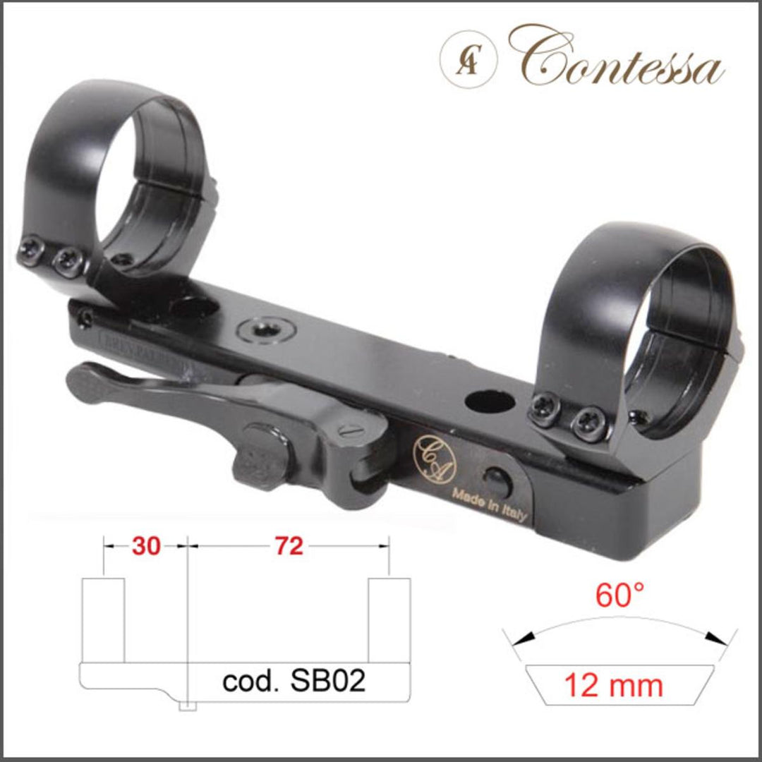Contessa Eurorail Ring Mount, Quick Release (30MM High)