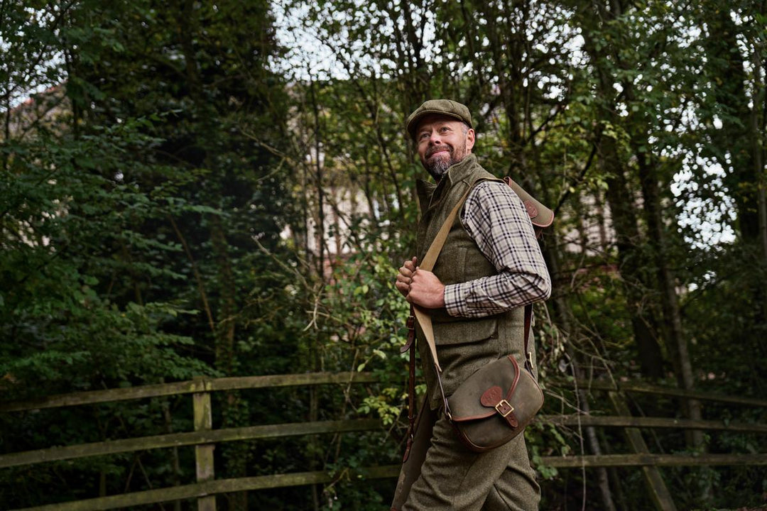 Harkila Kenmore waistcoat Forest green/Herringbone