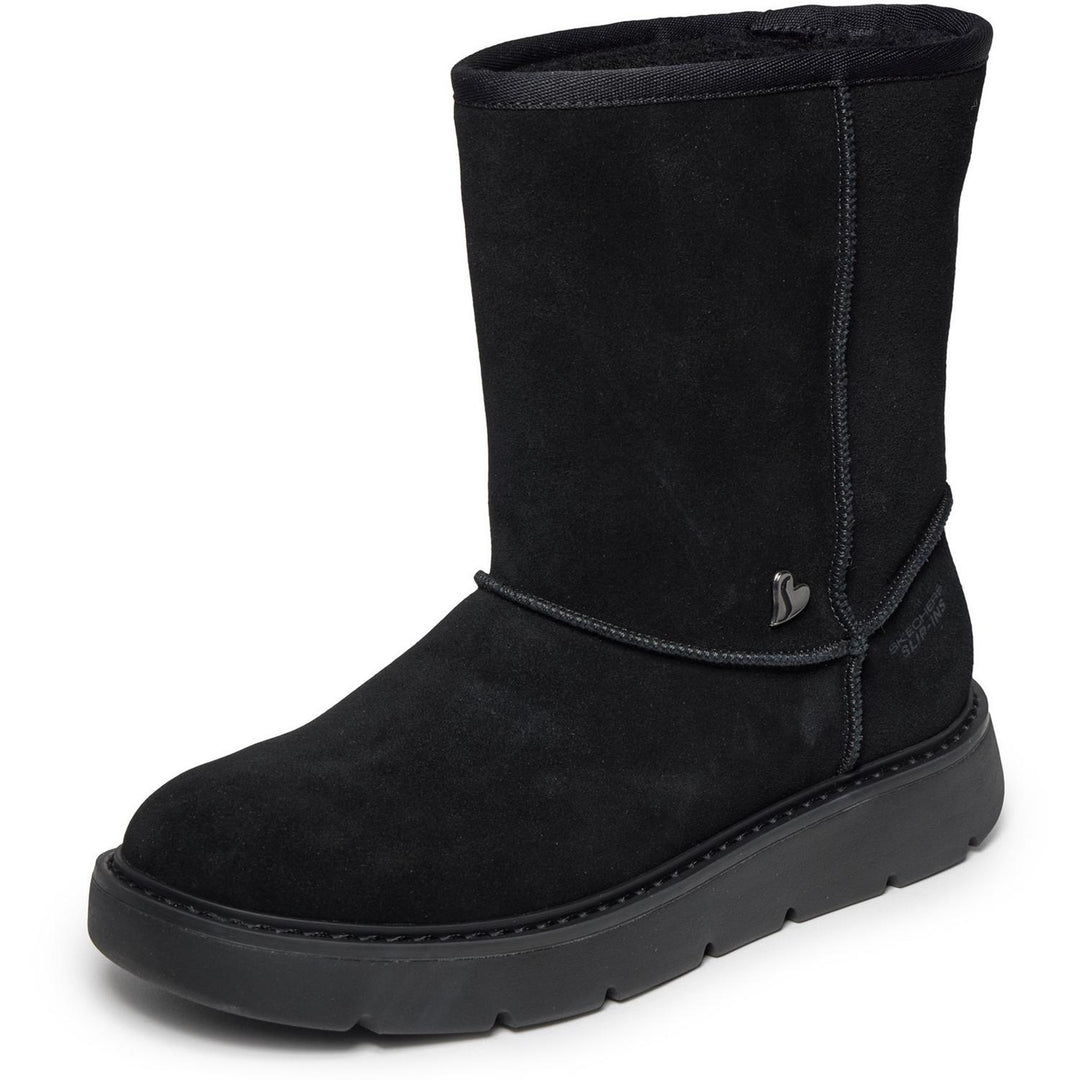 KEEPSAKES COZY COZY MID Black Suede/Faux Fur