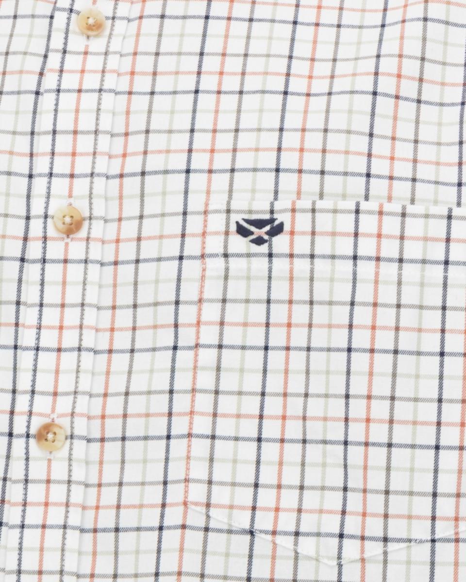 Hoggs of Fife Inverness Cotton Tattersall Shirt Navy/Rust – view 2