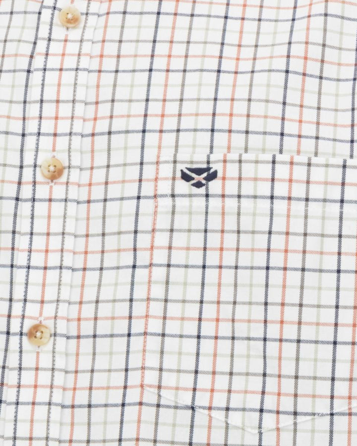 Hoggs of Fife Inverness Cotton Tattersall Shirt Navy/Rust – view 2