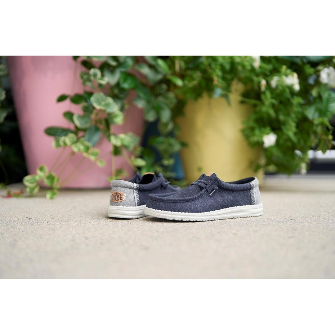 HEYDUDE Wally Jute Shoes Black/Granite Grey