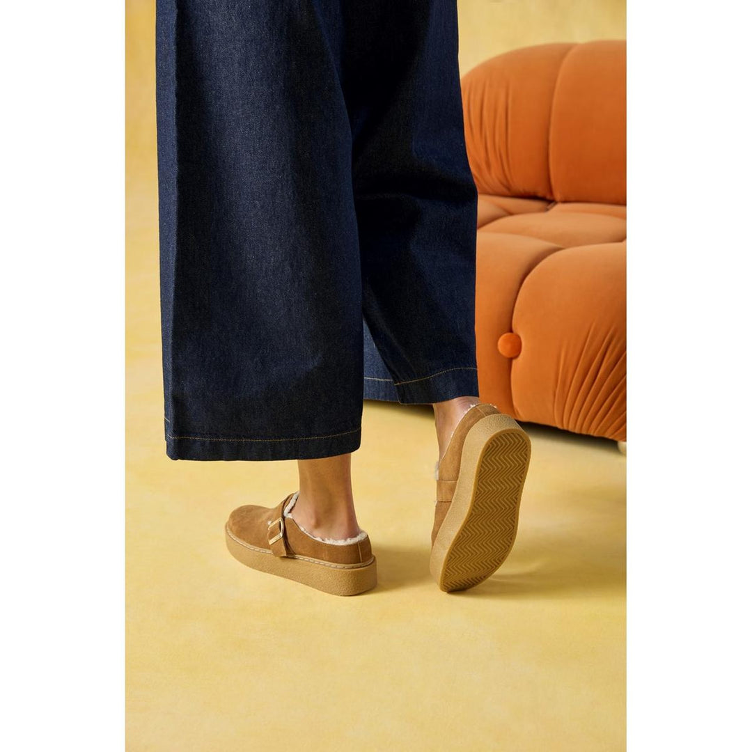 Hush Puppies Blanche Fur Mule Tan