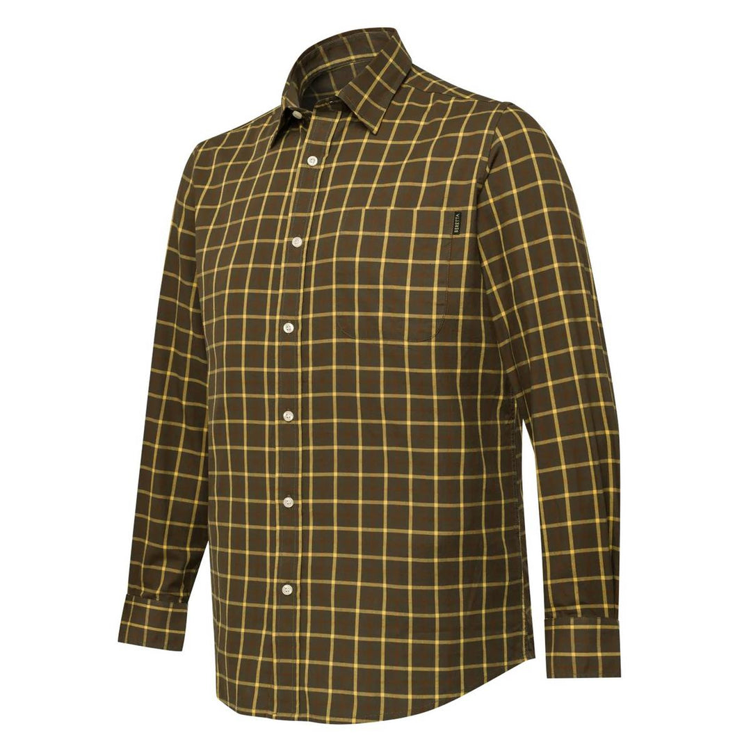Bryggen Shirt  Brown and Yellow Check