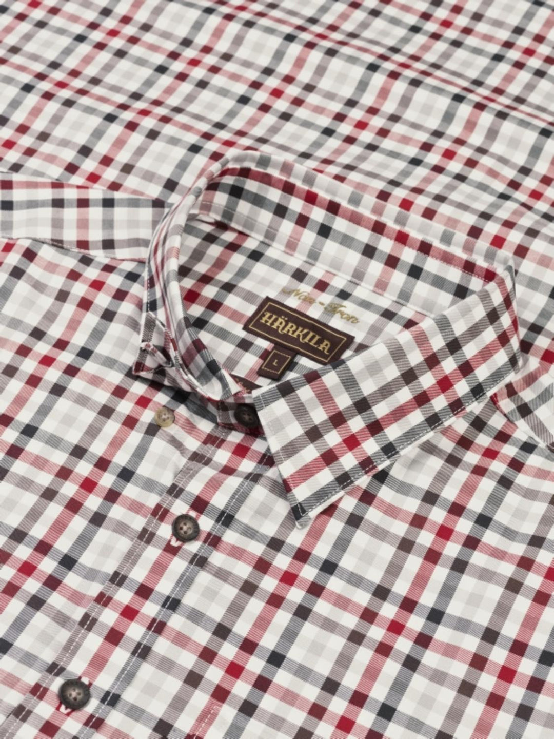 Harkila Milford shirt Jester red check - Chest pocket with button, Button under