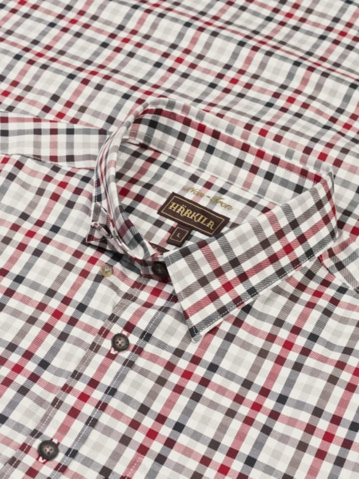 Harkila Milford shirt Jester red check - Chest pocket with button, Button under