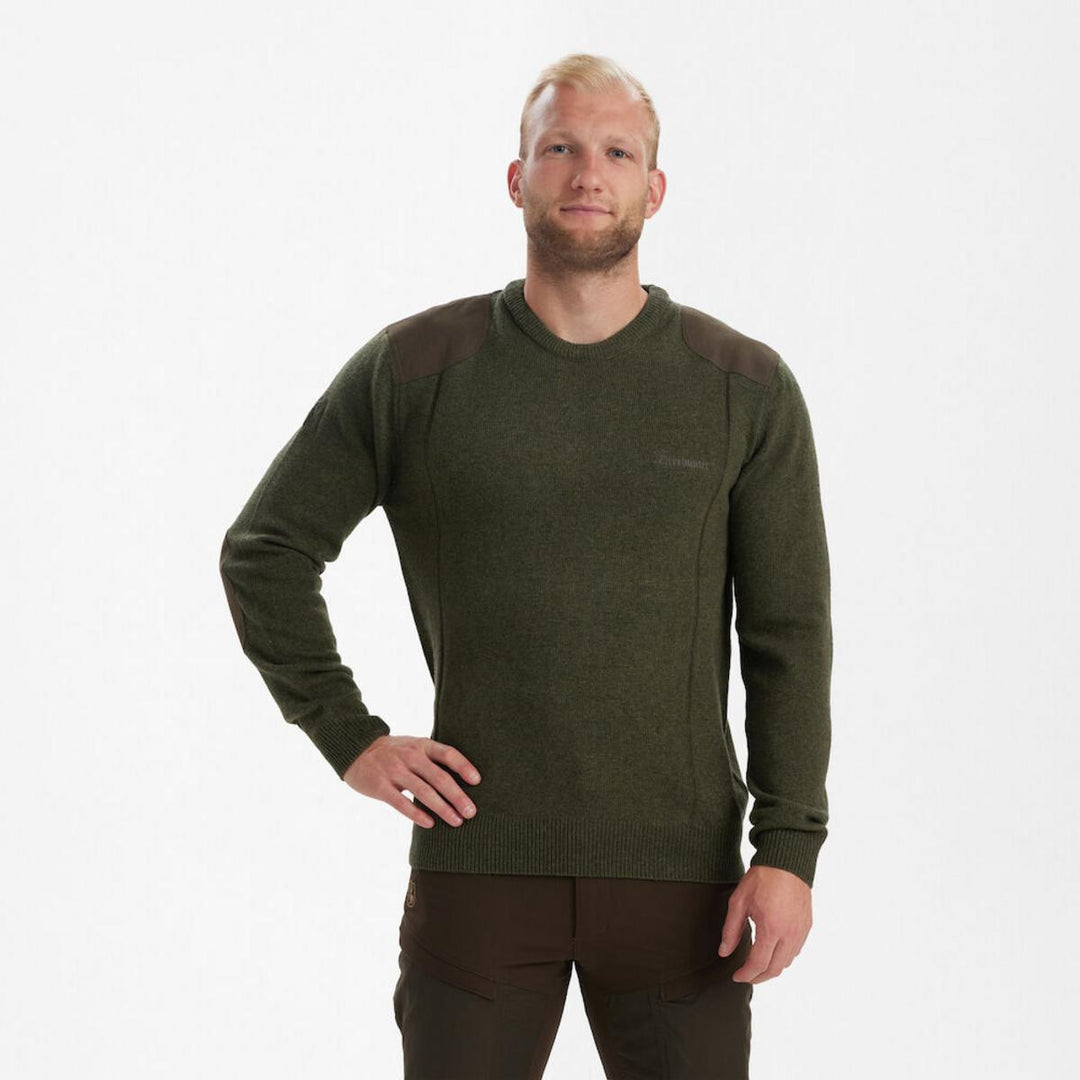 Deerhunter Sheffield Knit w. O-neck Green melange
