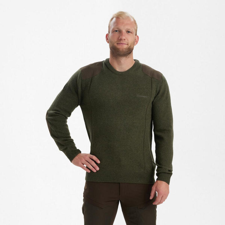 Deerhunter Sheffield Knit w. O-neck Green melange