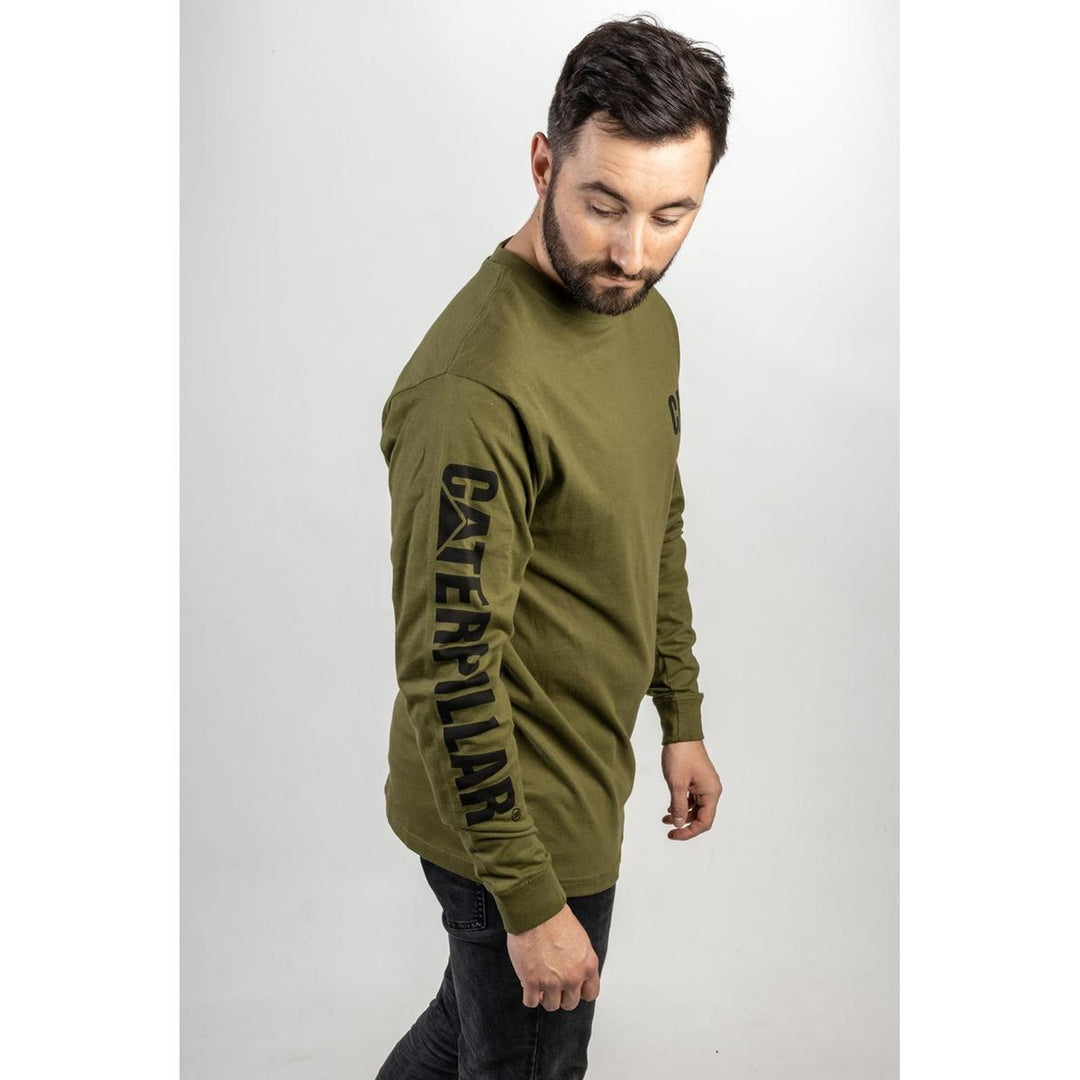Caterpillar Trademark Banner Long Sleeve T-Shirt Chive