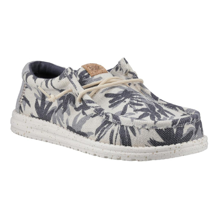 HEYDUDE Wally Palm Jute Shoes Egret/Cloud Blue