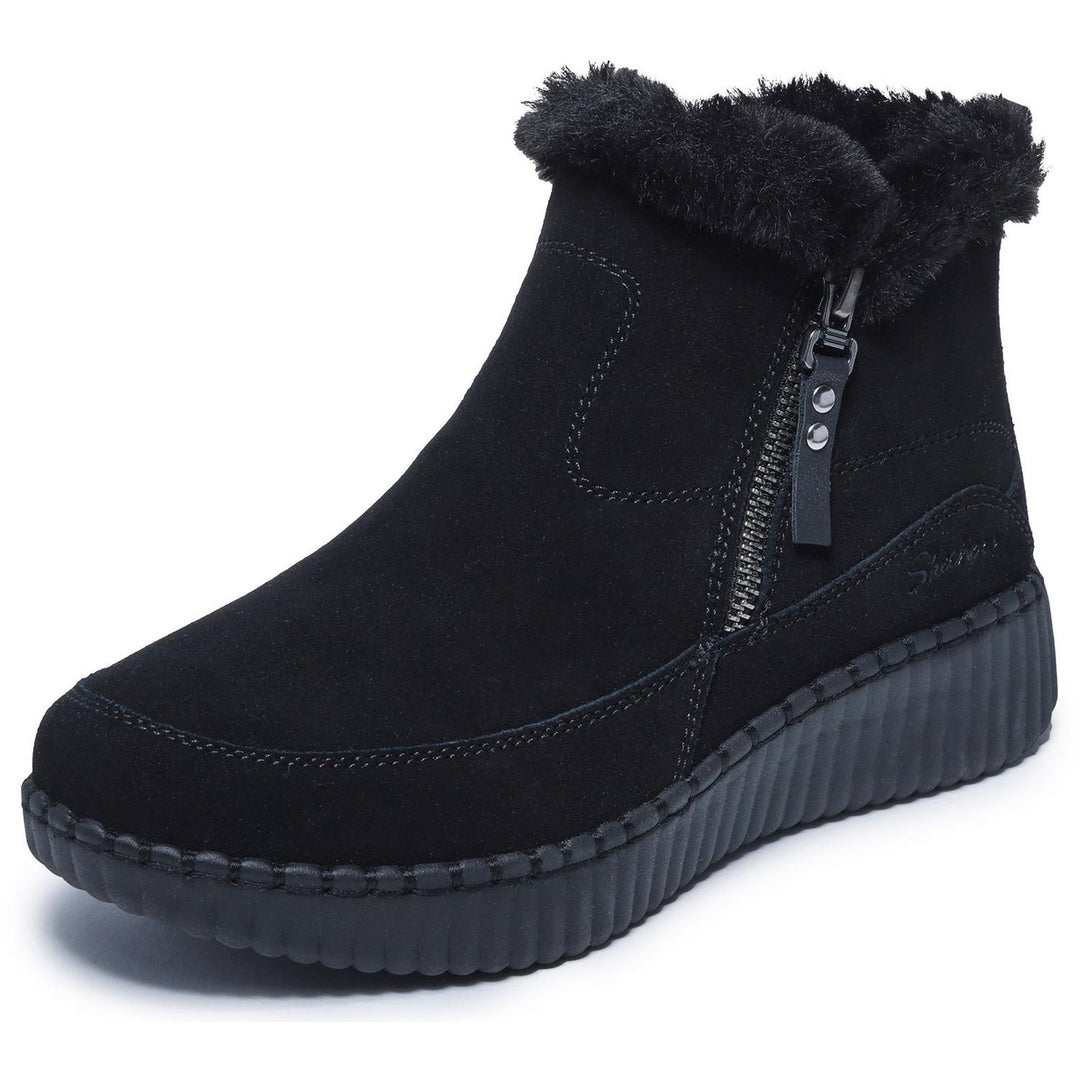 WILSHIRE BLVD FRESH ZIP Black Suede/Faux Fur