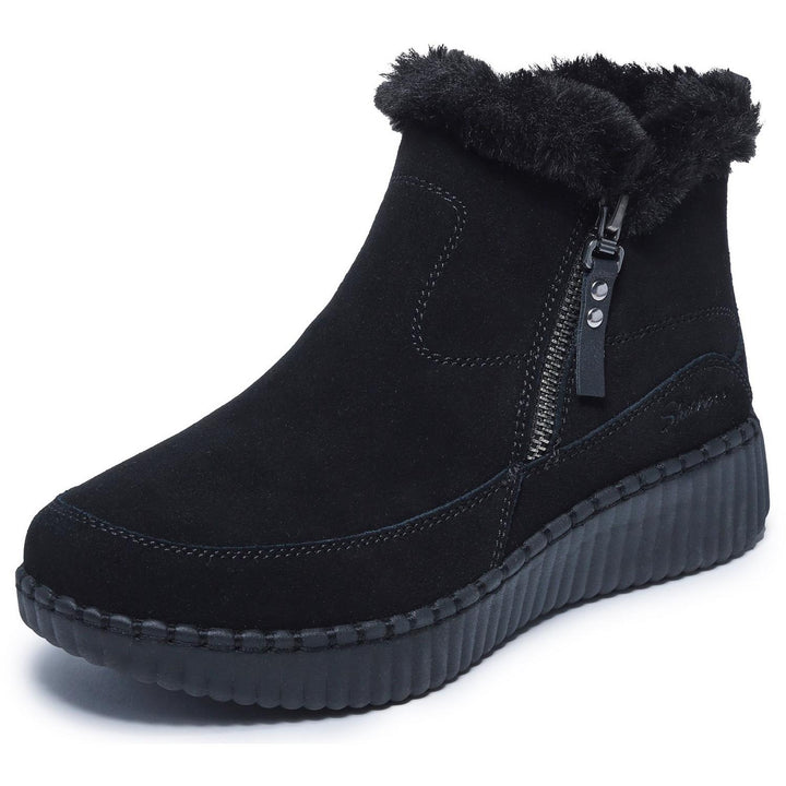WILSHIRE BLVD FRESH ZIP Black Suede/Faux Fur